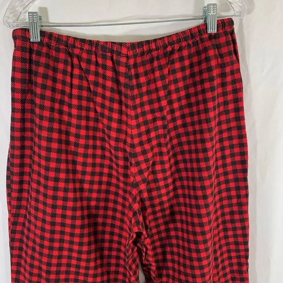 LL Bean Pajama pants Women's Large Red Plaid Drawstring Pull On No Pockets - Picture 8 of 8